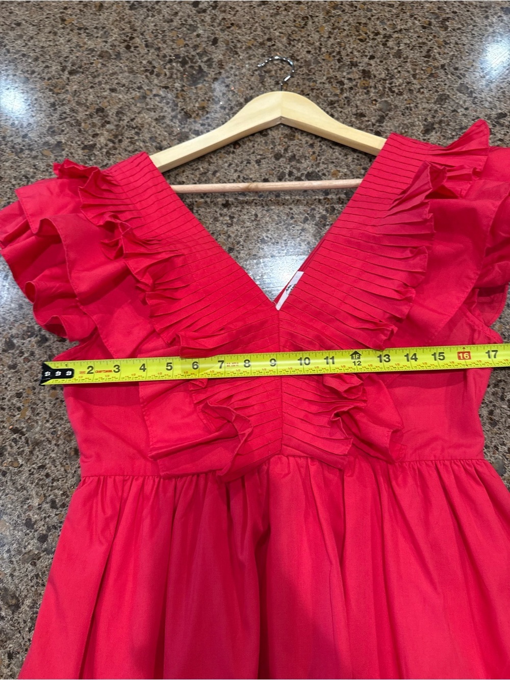 Entro Red Ruffle V-Neck Mini Dress Size M - Picture 11 of 11